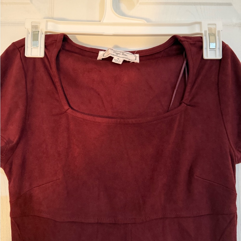 Hippie Rose Maroon Short Sleeve mini dress